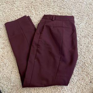 Maroon express skinny dress pants